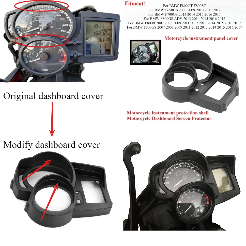Motorcycle instrument panel cover for BMW F650GS F700GS F800 GT ST R F800GS ADV F650  F 650 700 800 Instrument protective shell