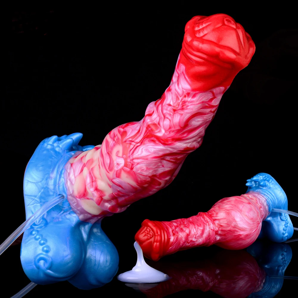 ELKKOST Dildo Kuda Silikon yang Dapat Memancut Cairan, Plug Anal yang Dapat Dipompa dengan Pompa, Dilator Anal, Stimulasi Titik G, Mainan Seks Dewasa
