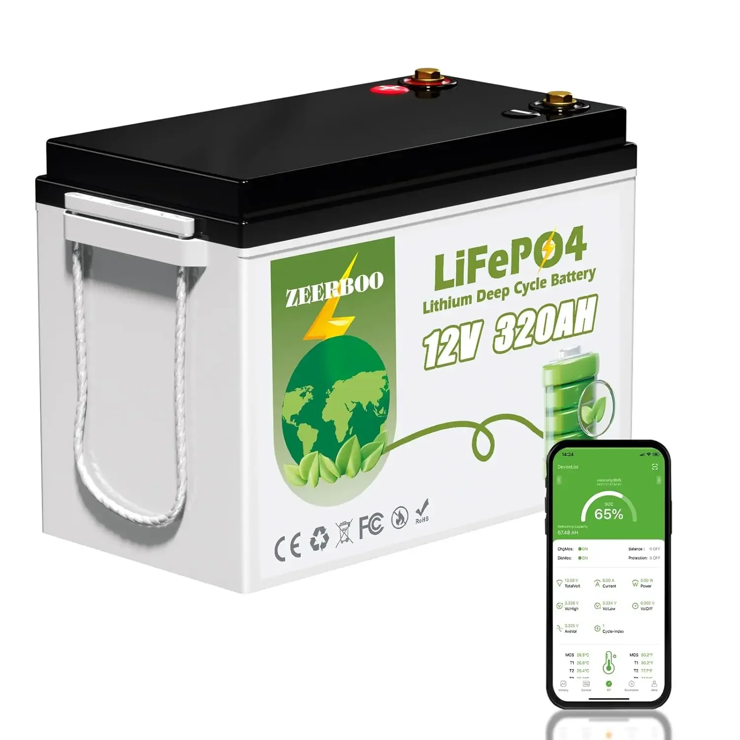 

Литиевая батарея LiFePO4 12В 320Ач, мини-размер, с Bluetooth, литий-железо-фосфатный аккумулятор, BMS 200А, максимальная энергия 4096Втч, на заказ