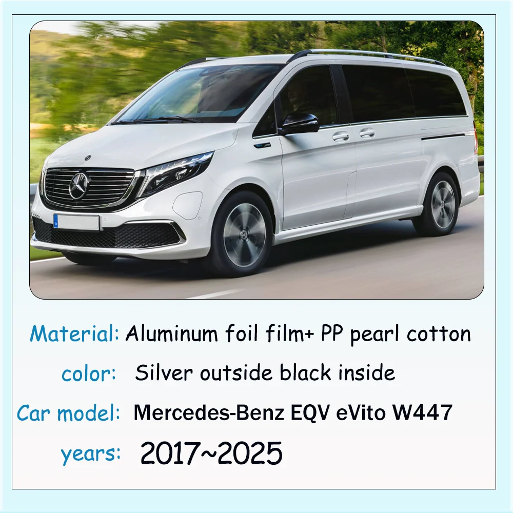 

For Mercedes-Benz EQV eVito W447 2017~2025 2018 2019 Car Sunshade Skylight Windshield Sun Shade Protector Parasol Accessories