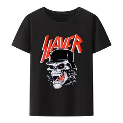 Punk Rock T-shirts ModaL Y2k Tops Metal Band Women's -shir T Shirt for Men Cool Slayer Summer 2023 New Slayer Men's Clothing