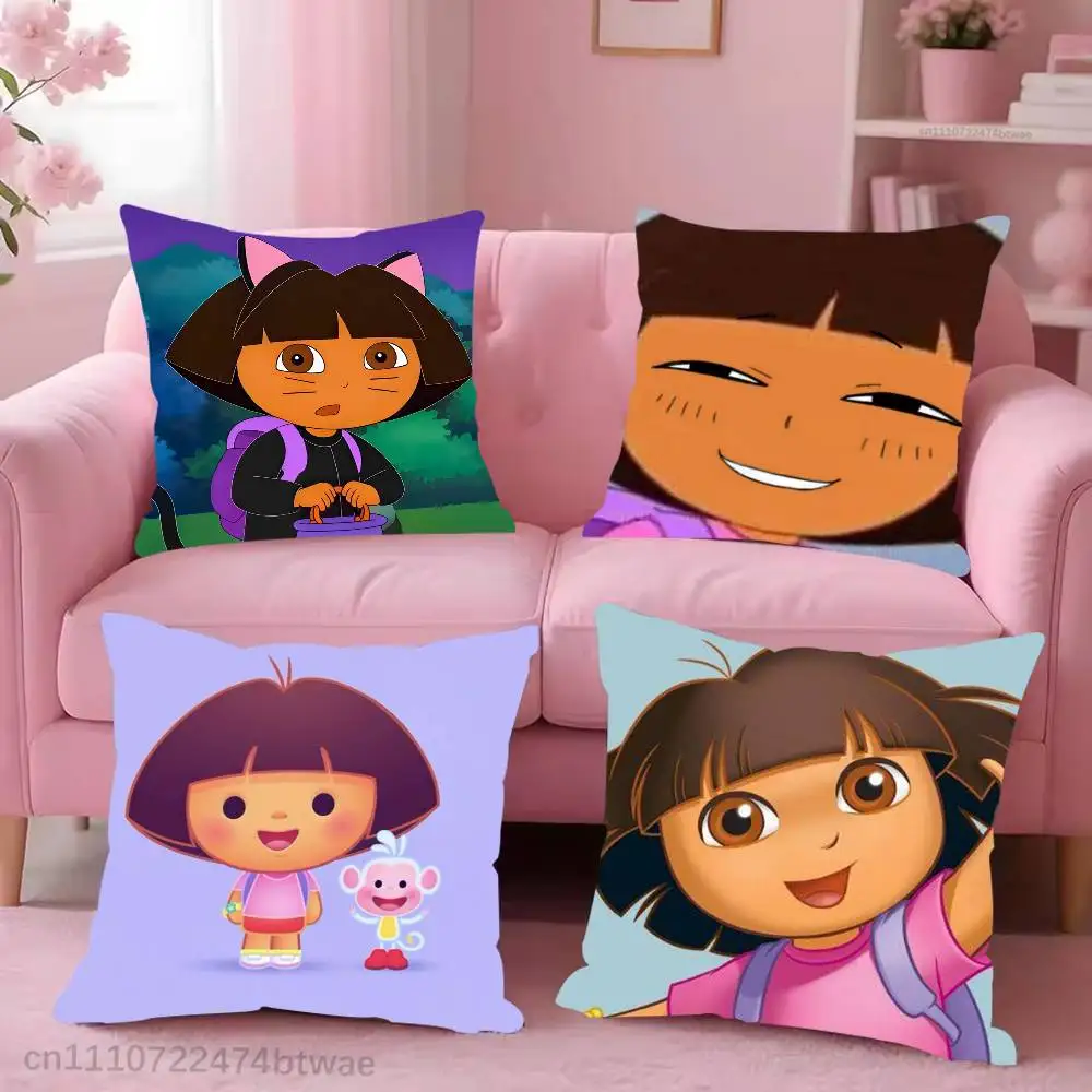 Cartoon D-Dora the Explorer Pillow Case Cover Square Sofa With For Pattern Comfortable Cushion suitable Of Room