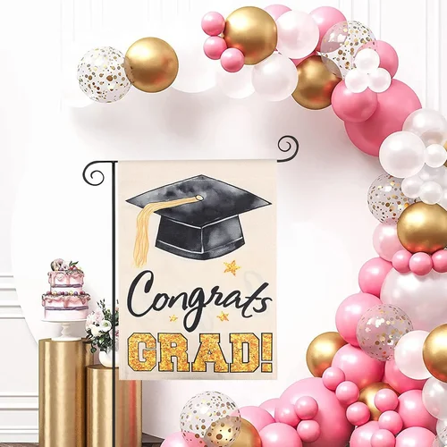 Graduation Yard Signs Class of 2025 – Double-Sided 12X18 Inch Garden Flag with D RRI