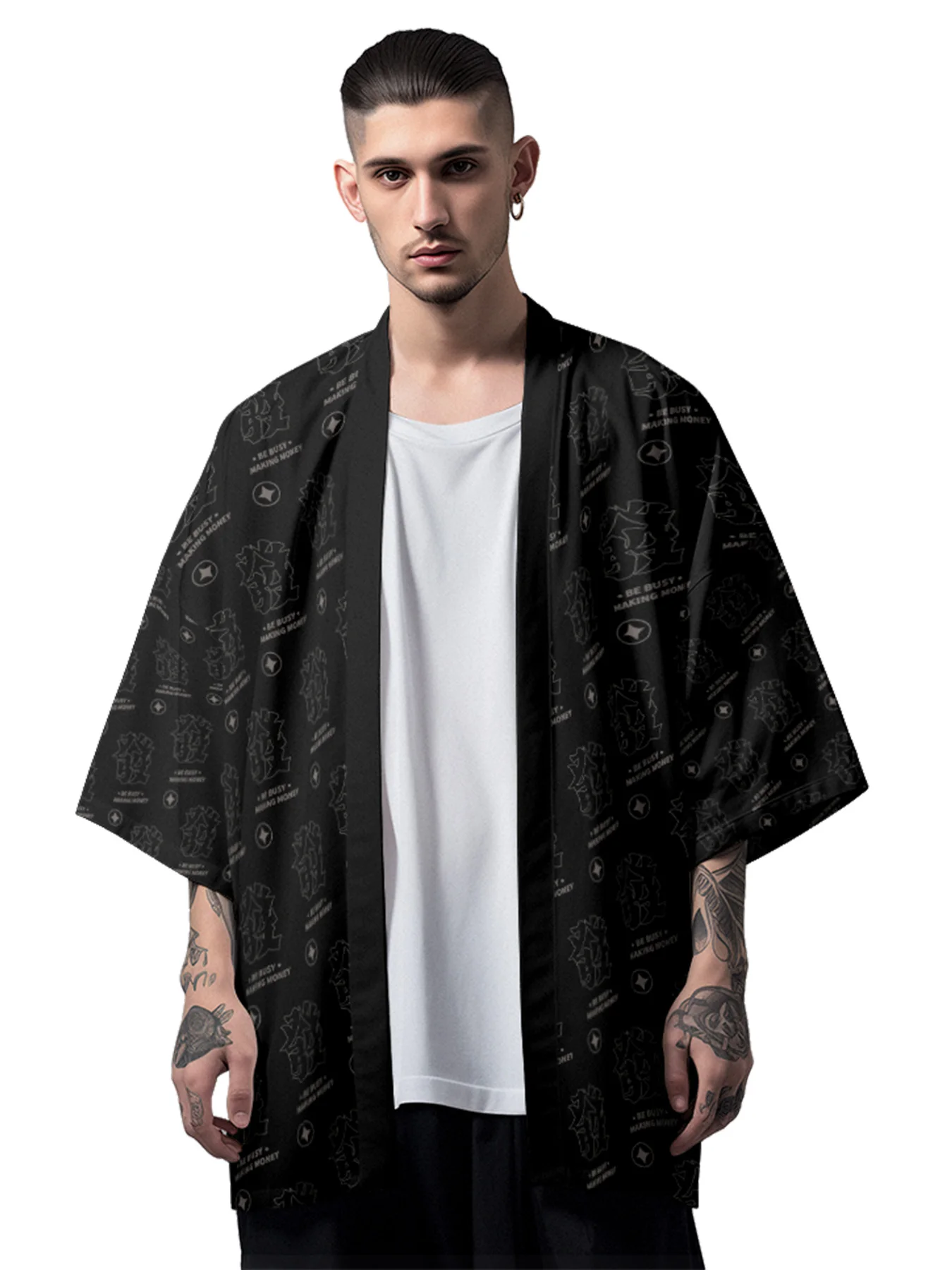 

Summer Robe Samurai Kimono Men Japanese Lucky Letter Haori Traditional Kimono Cosplay Female Cardigan Yukata Hawaiian Shirt Chic