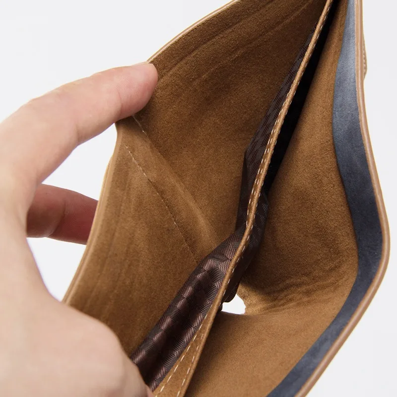 Baellerry Thin Sanded Leather  Men's Short Wallet Multi-Card Driver's License Card Holder Simple Business Multi-Function Wallet