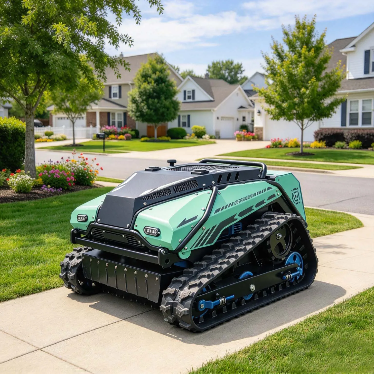 SAAO SAG-600 Compact Remote Control Tracked Lawn Mower with Steel Safety Guard for Orchards and Solar Farms