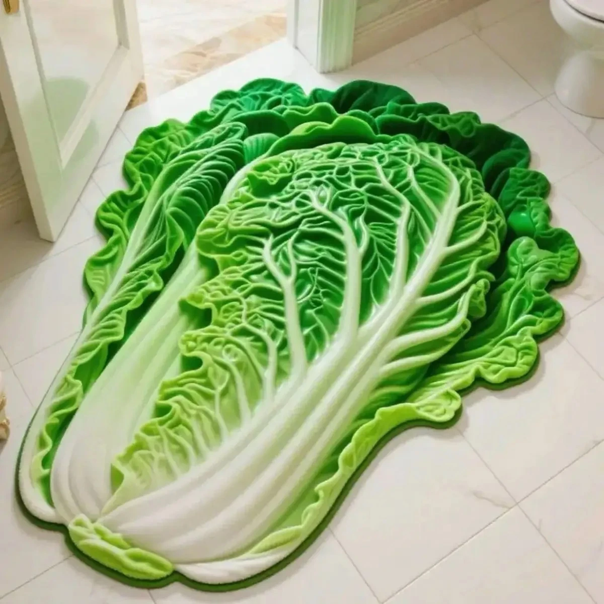 

Diatom Mud Cabbage Shaped Floor Mat, Living Room Printed Headboard, Balcony, Bedroom Floor Mat, Absorbent and Non Slip Floor Mat