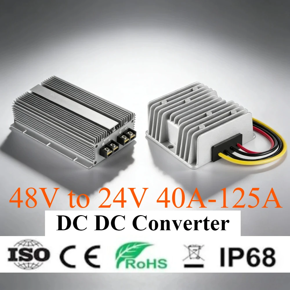

48V to 24V 40A-125A DC DC Step Down Converter Voltage Reducer Electric Scooter CE Certificated 48VDC to 24VDC Power Supply Unit