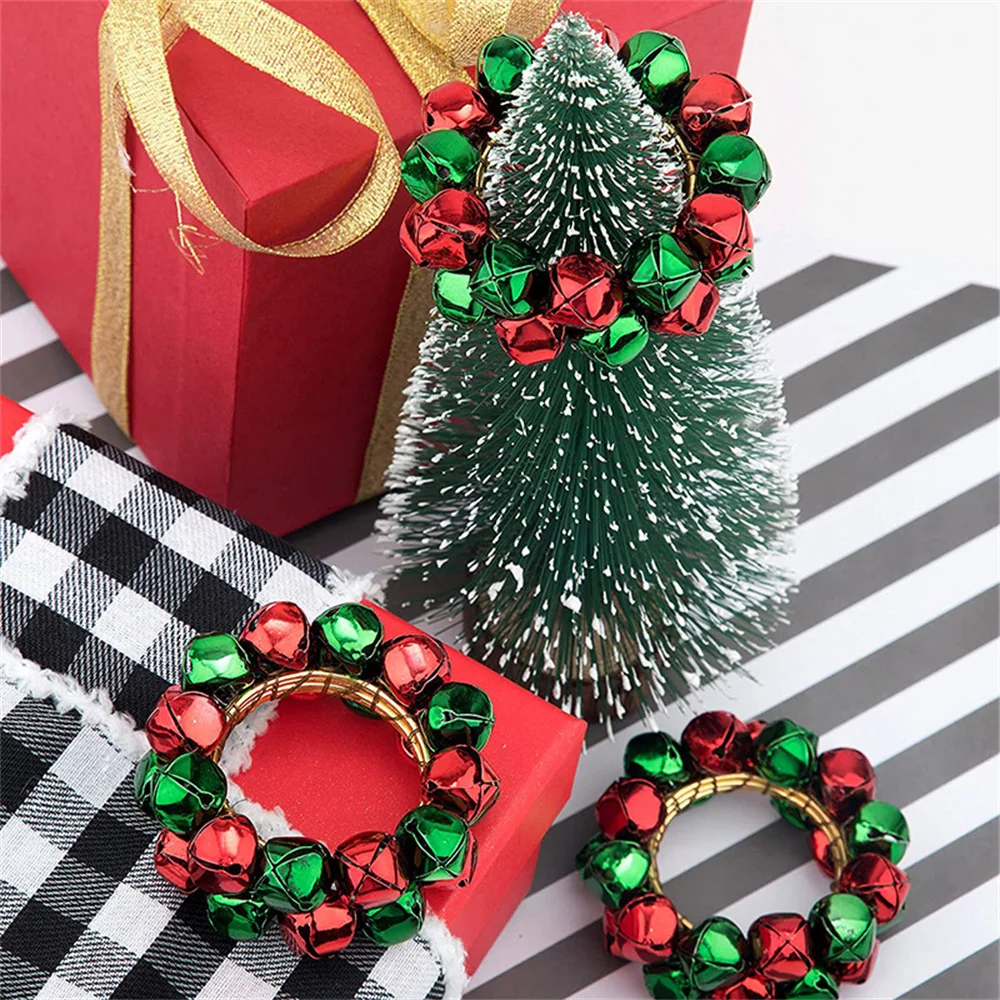 

Christmas Napkin Rings Holders Xmas Home Table Decor Metal Napkin Buckle For Christmas Dinning Wedding Thanksgiving Tableware