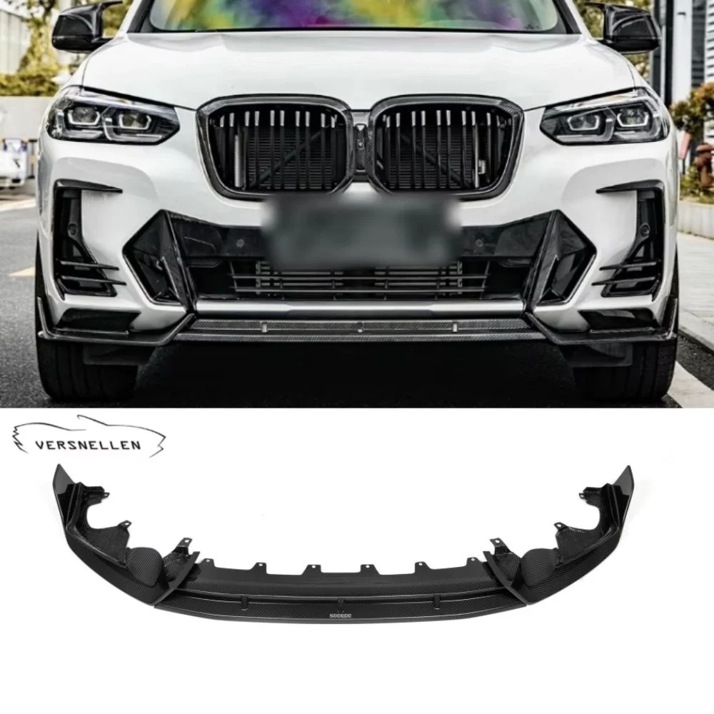 

G01 Front Lip Spliiters SQ Style Dry Carbon Fiber Front Bumper Lip 3PCS Fit for BMW G01 LCI/G02 LCI/G08 LCI 2022+