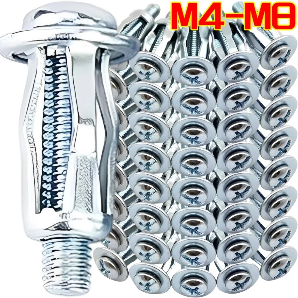 Metal Petal Nut Fastener M4 M5 M6 Jack Expansion Bolt Auto License Plate Hardware Iron Rivet Secure Retainer Car Truck Spares