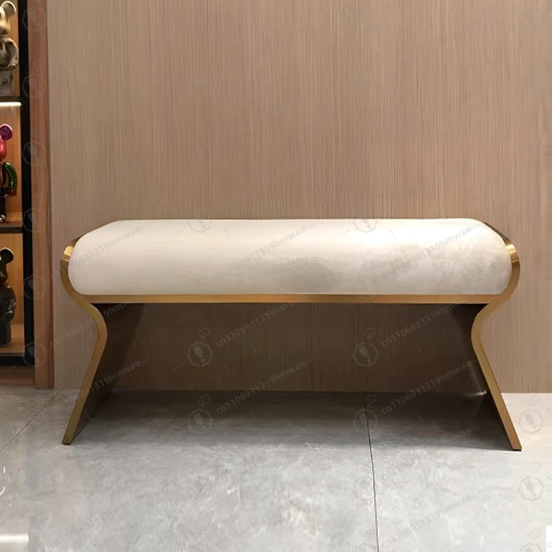 أثاث غرفة نوم راقية بجانب السرير، مقعد على الطراز الحديث لغرفة المعيشة، مقعد أريكة غير رسمي، مقعد منجد من الجلد المقاوم للصدأ