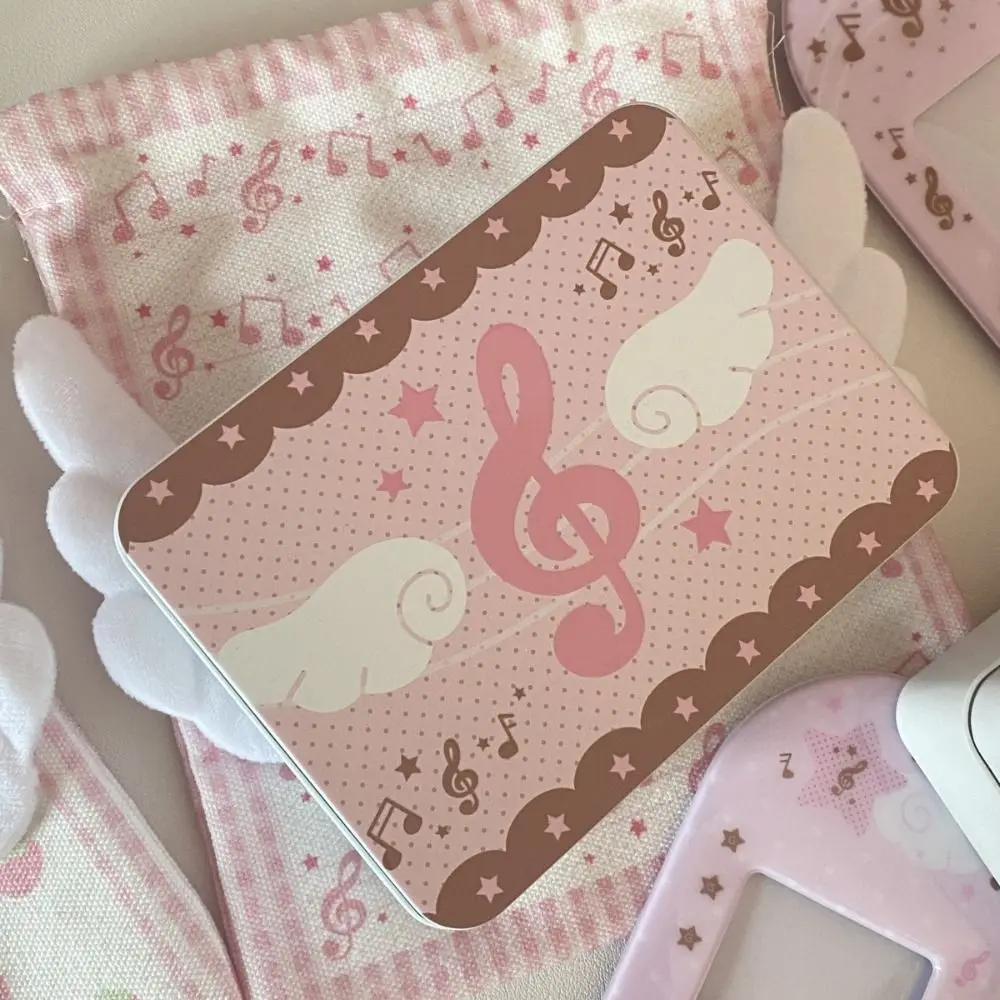 الكرتون مستطيلة الحديد صندوق تخزين الموسيقية ملاحظة القصدير صندوق Kpop Photocards حقيبة للتخزين سعة كبيرة مجوهرات المنظم