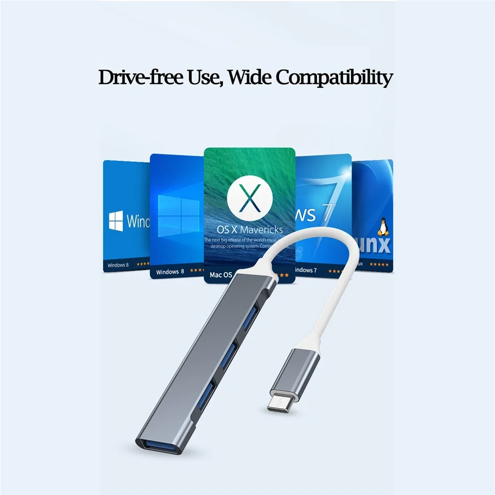 USB-Разветвитель USB Type-C 3,0, 4 порта, OTG, для HUAWEI, Xiaomi, Macbook Pro, 13, 15, Air Pro, аксессуары для компьютеров