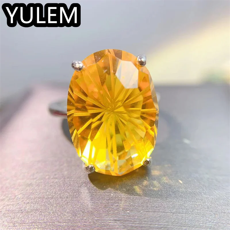 

Sterling Silver 925 Natural Citrine 13x16mm Women Rings Turkish Rings for Women Engagement Ring Big Size Citrine Ring