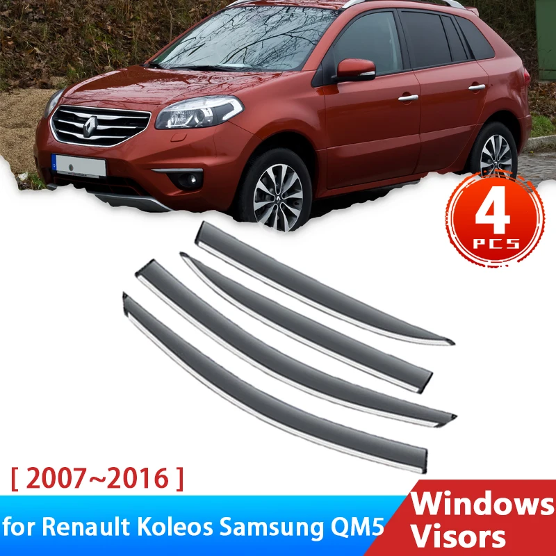 

Ветровое стекло для Renault Koleos HY Samsung QM5 2007 ~ 2016, аксессуары, Автомобильные Боковые оконные козырьки, дефлекторы, шило, отделка, защита от солнца, дождя, бровей