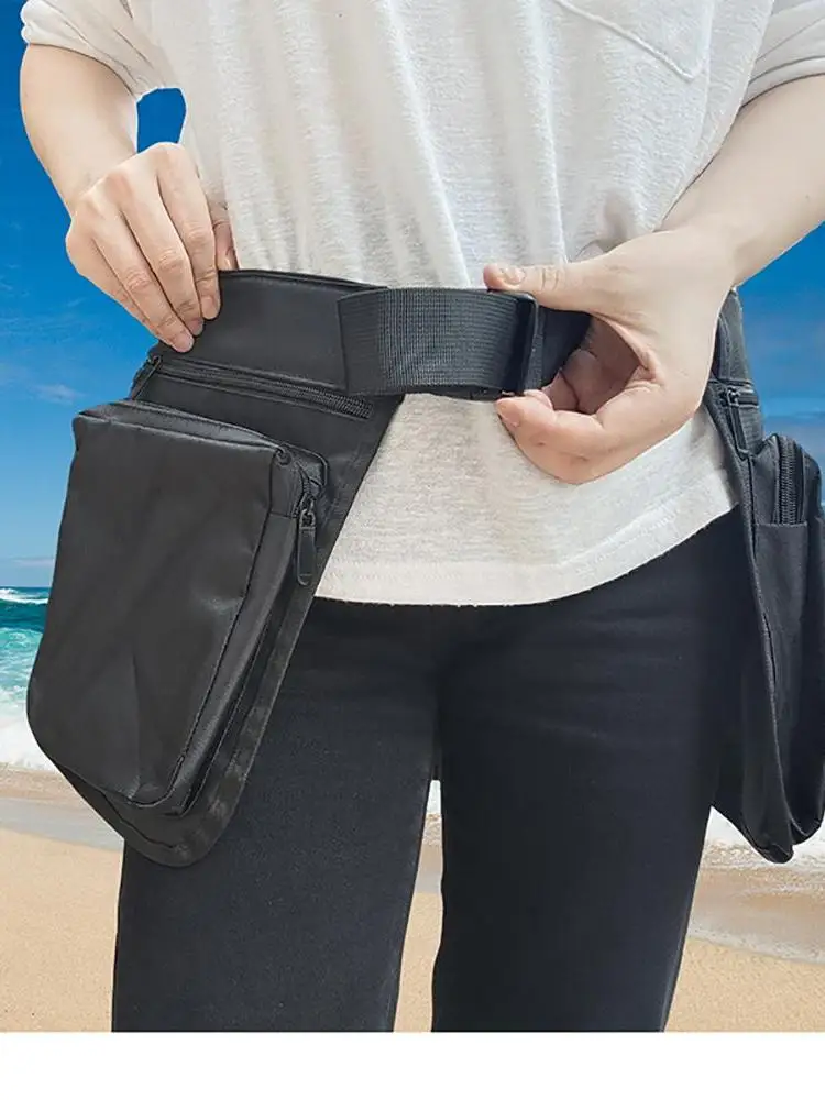 Thickened Oxford Multi-Purpose Fashion Waist Bag Combination with Zipper Removable Belt Travel Bag for Hiking And Camping