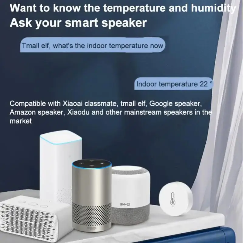 Tuya Real Time Temperature And Humidity Sensor Work With Alexa Home Smart Home Smart Life/Tuya Smart App Control Sensor