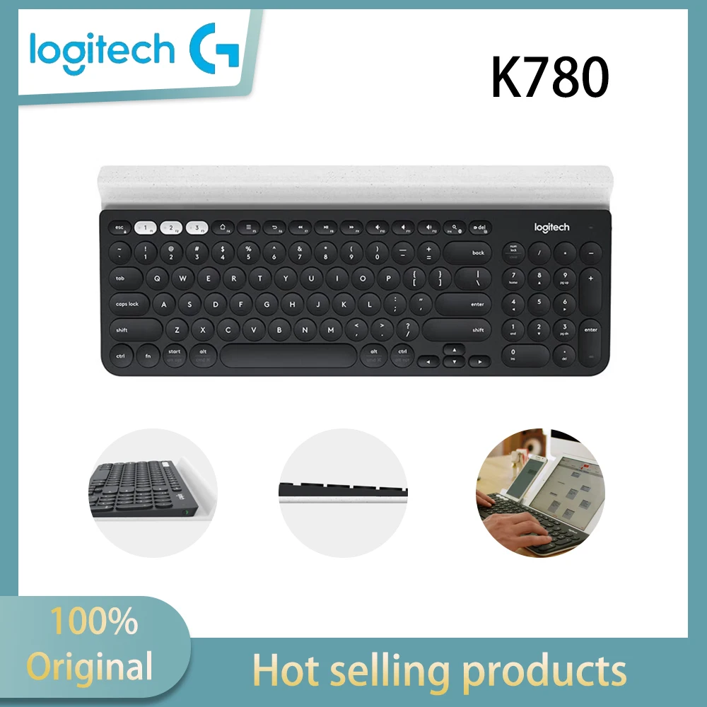 Logitech K780 Enterprise Wireless Bluetooth Office Keyboard Easy Switch Function Phone Mac Tablet iPad Keyboard Dual Mode Laptop