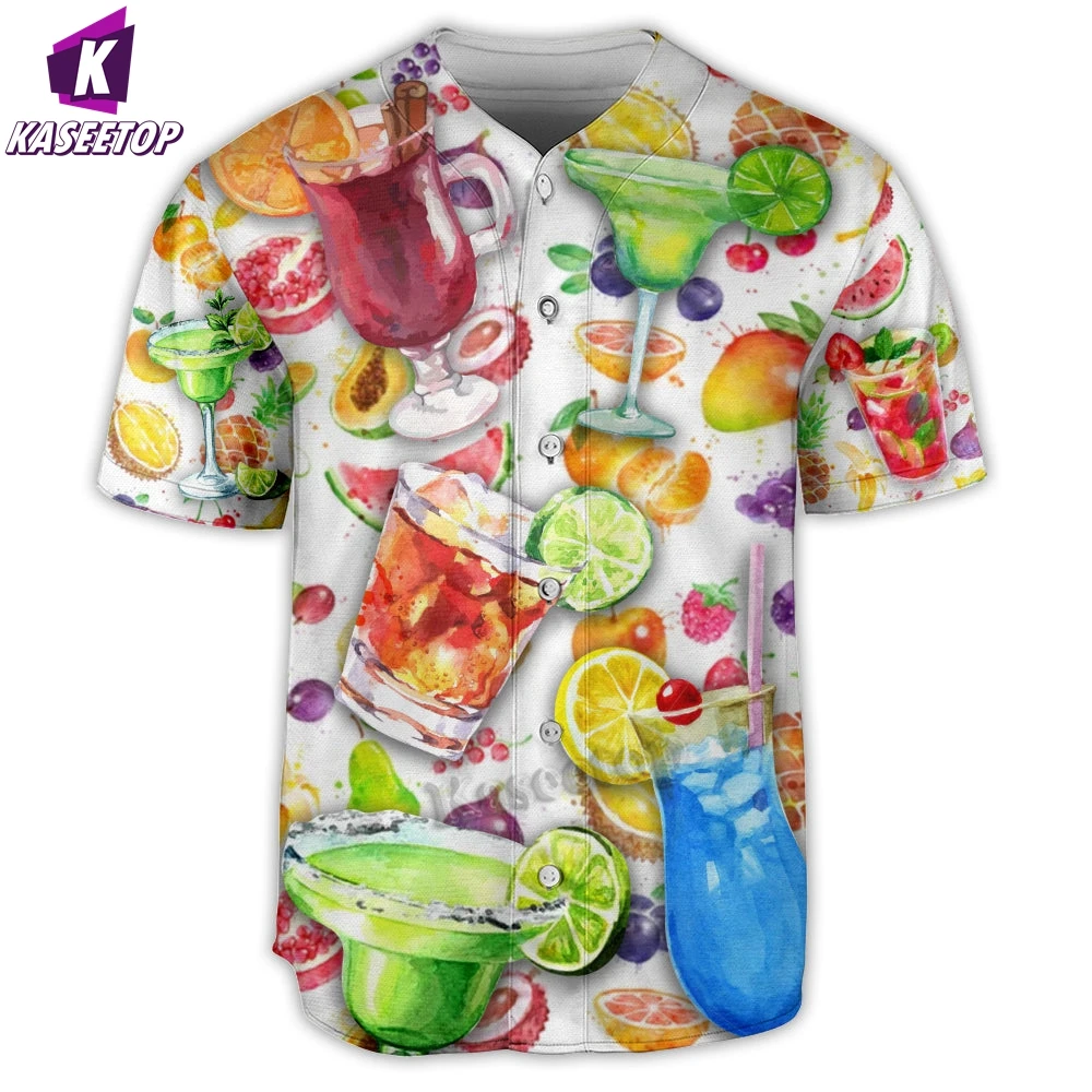 Cocktail Margarita Colorful 3D Print T-shirt Boy Tracksuit Baseball Shirt Hip Hop Harajuku Streetwear Men Baseball Jersey TShirt