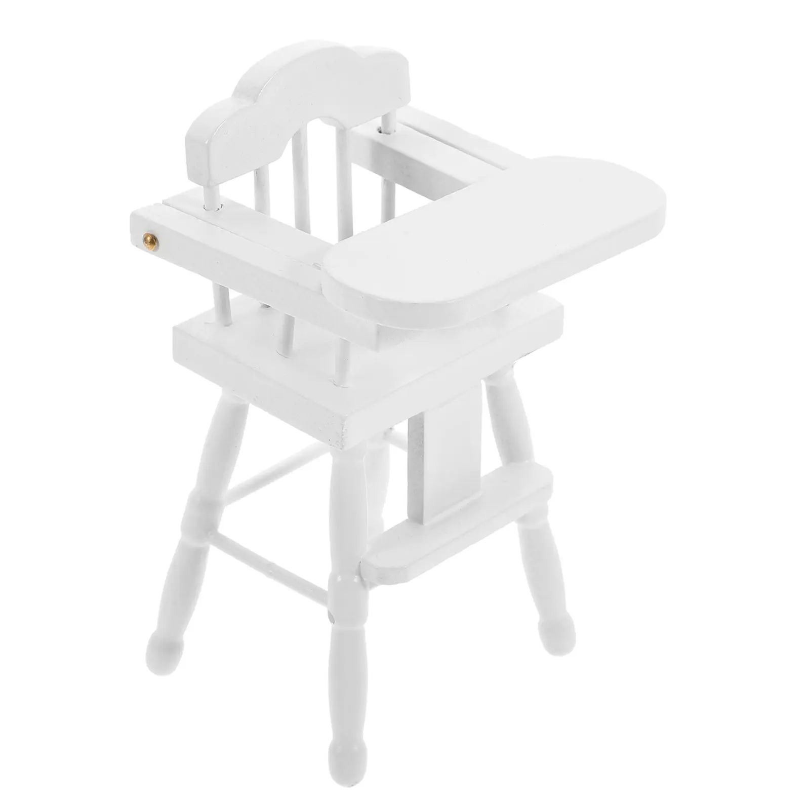

Wooden Mini Highchair for Dollhouse Decoration Stylish Realistic Dining Scene Prop Desktop Miniature Furniture Adorable