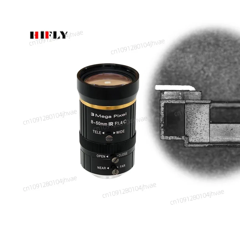 

HIFLY 3MP EFL 8 - 50mm 1/2.5" Machine Vision Inspection Industrial Varifocal IR Zoom Lens