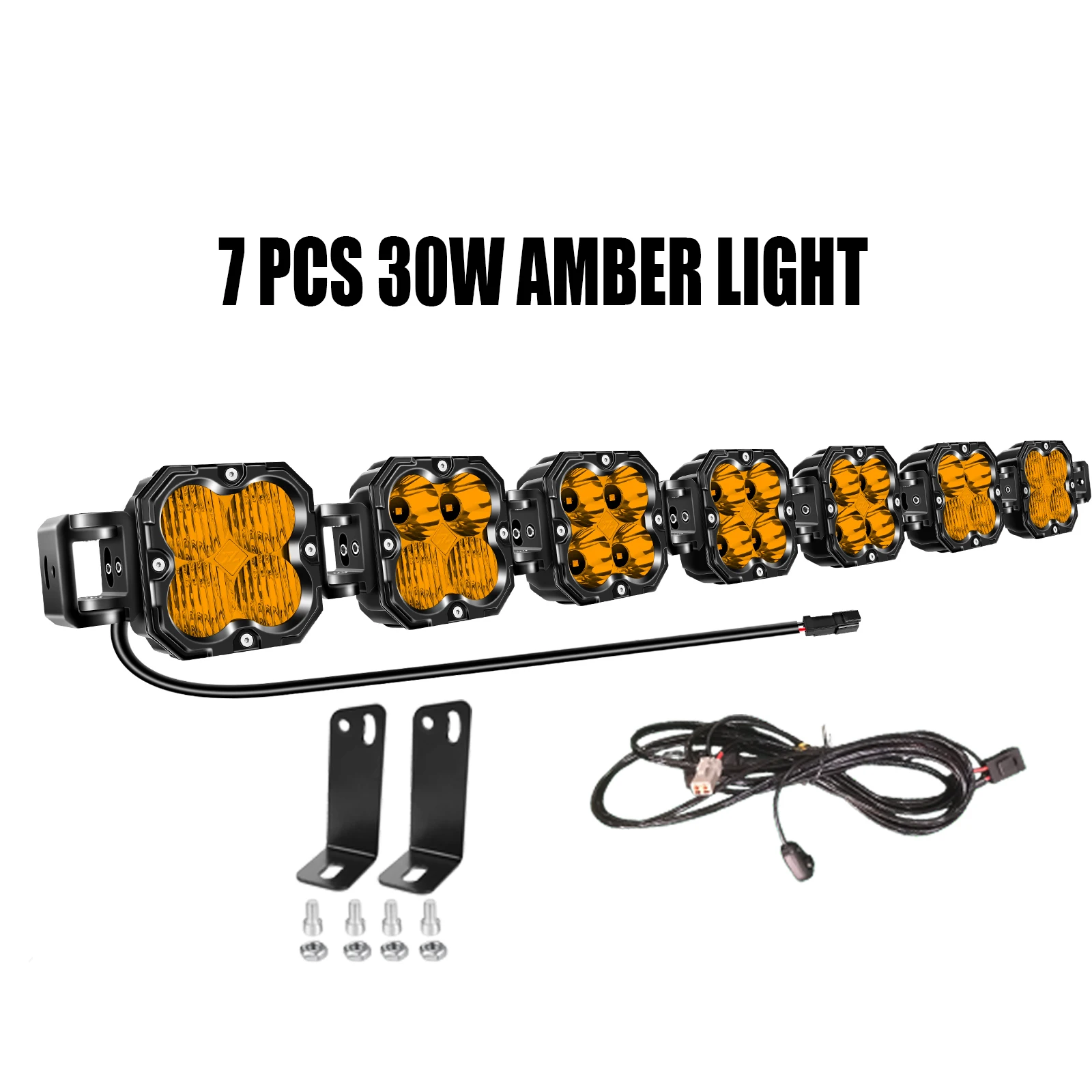Variant: 7Pcs 30W Amber Light
