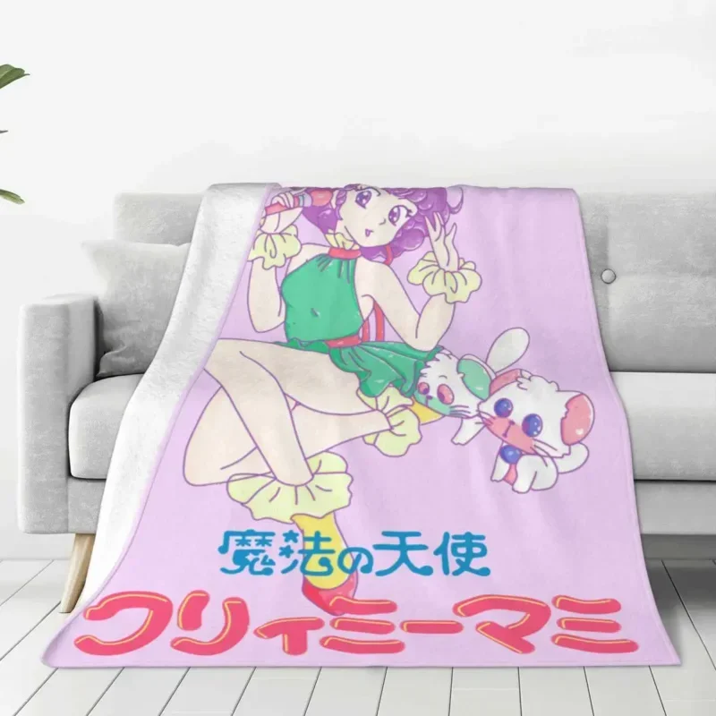 Shoujo Mahou No Tenshi Idol Creamy Mami Magical Angel Cute Girls Blanket Cover Flannel Throw Blankets for Bedroom Sofa Bedspread