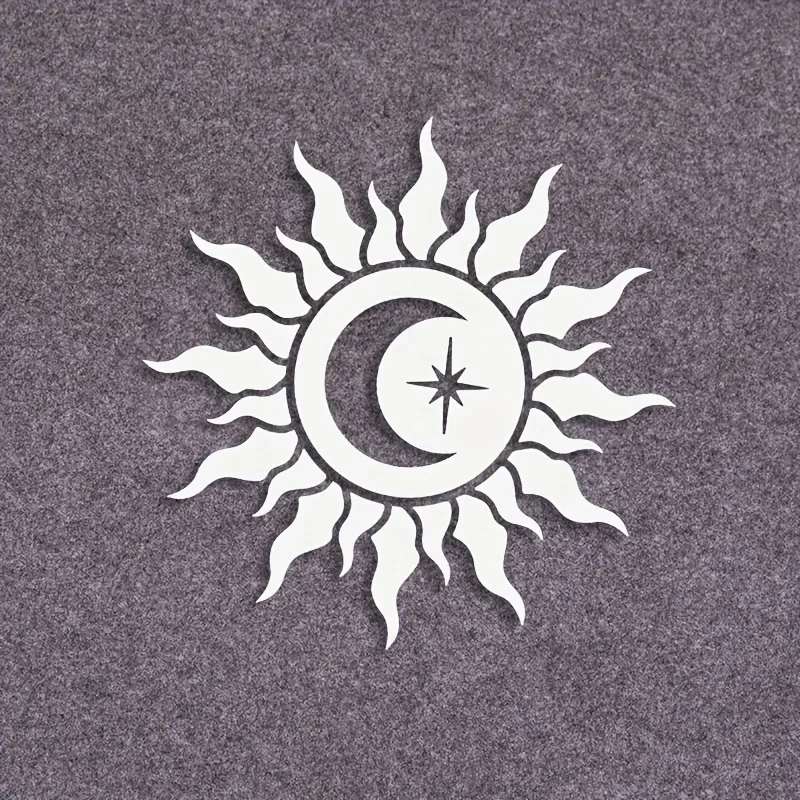 1PC Trendy Celestial Symbol Decal - Dreamy Sun-Moon-Star Design Waterproof Vinyl for Cars, Laptops & Gadgets - Perfect