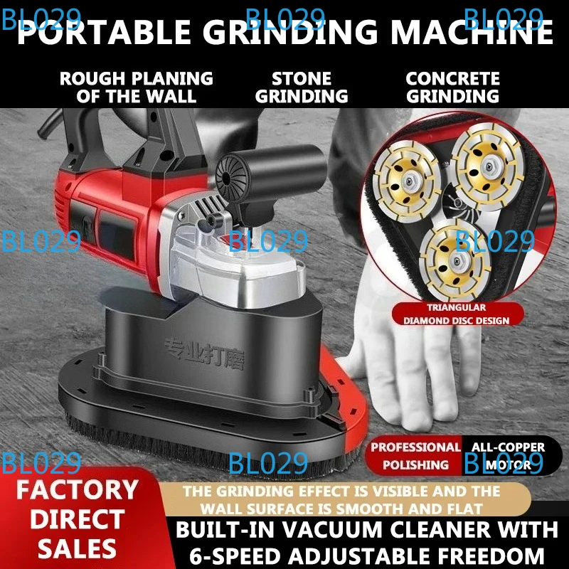 3-head Grinder Adjustable Speed Concrete Cement Floor Polishing Machine, 5580W Portable Dust Free Epoxy Floor Polishing Machine