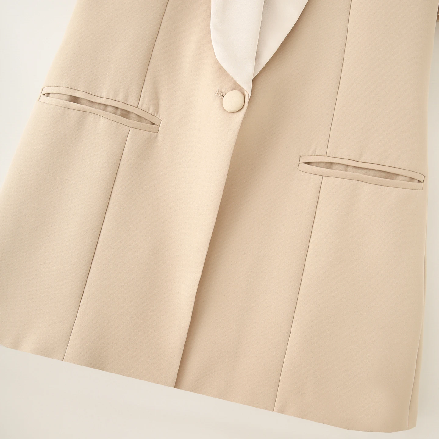 Ele Bal ort Sve Anzug Jaet Damen Casual Sle Polyesterfaser V-Ne Knopfverschluss Farbe Z
