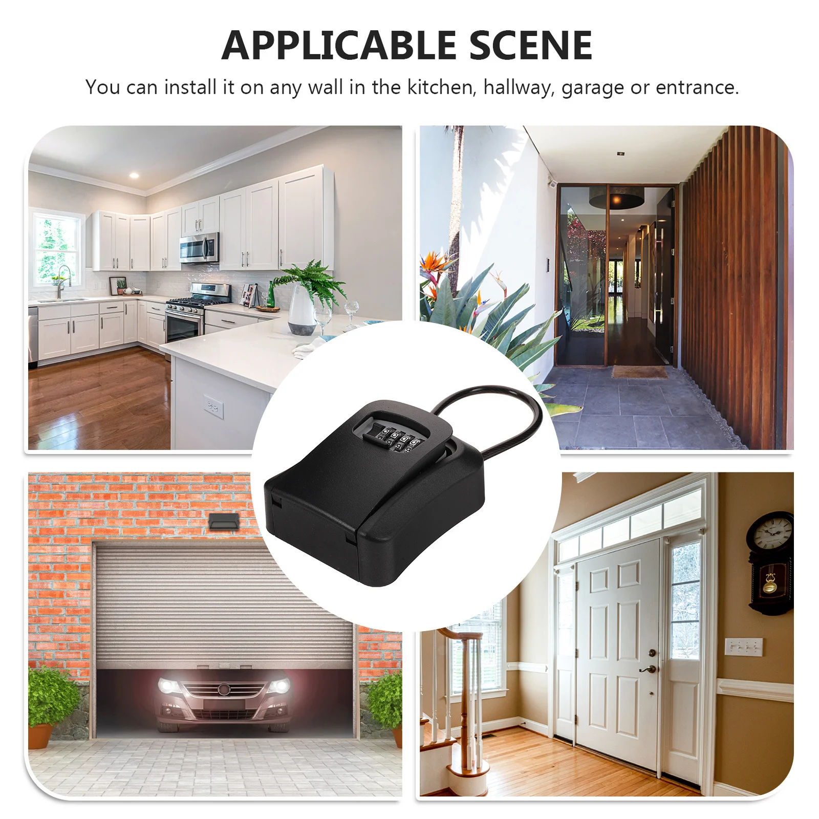 Wall Mount Key Box 4-Digit Combination Lock for Exterior Doors Secure Key Storage for Schools Nursing Facilities