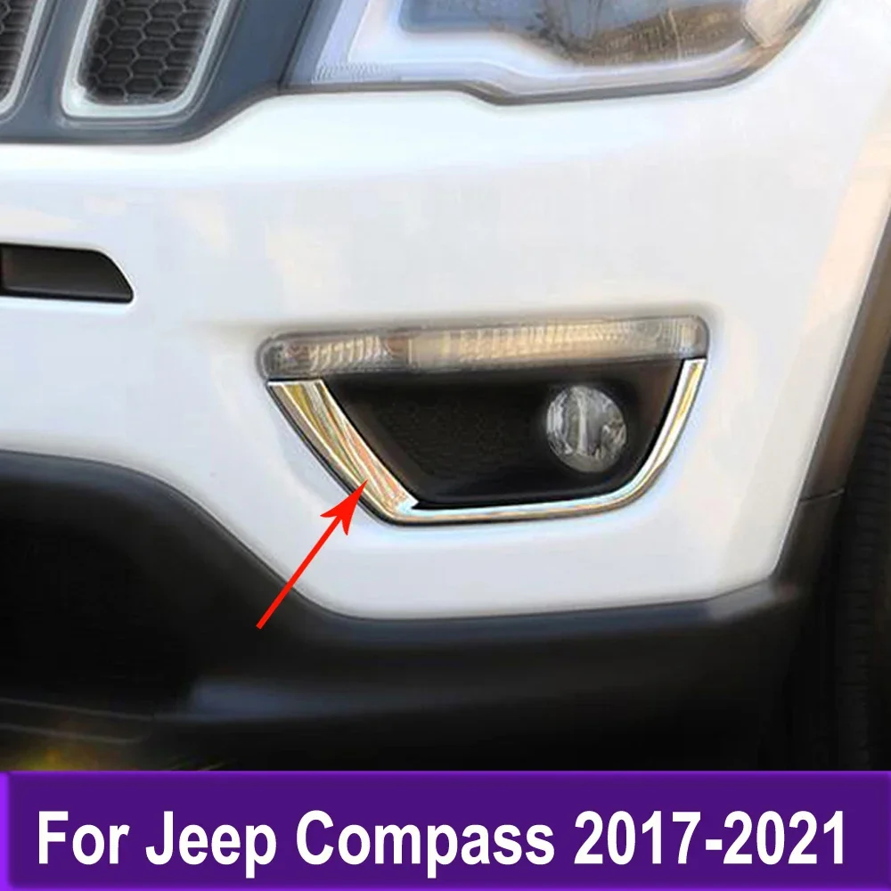 

Накладка на противотуманную фару, декоративная накладка, внешние аксессуары, крышка передней противотуманной фары для Jeep Compass 2017 2018 2019 2020 2021