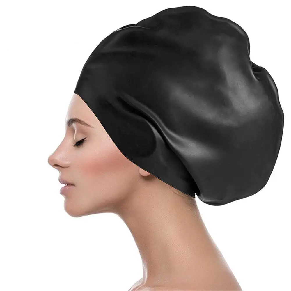 Extra Large Swim Cap for Dreadlocks Protect Ears Long Hair Silicone Diving Hats
