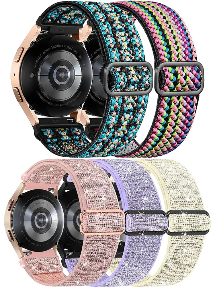 

20mm 22mm Elastic Strap For Samsung Galaxy Watch 6 5 pro 3 4 classic/Active 2 Bohemian Shiny Pride bracelet Huawei GT 3-2-e band