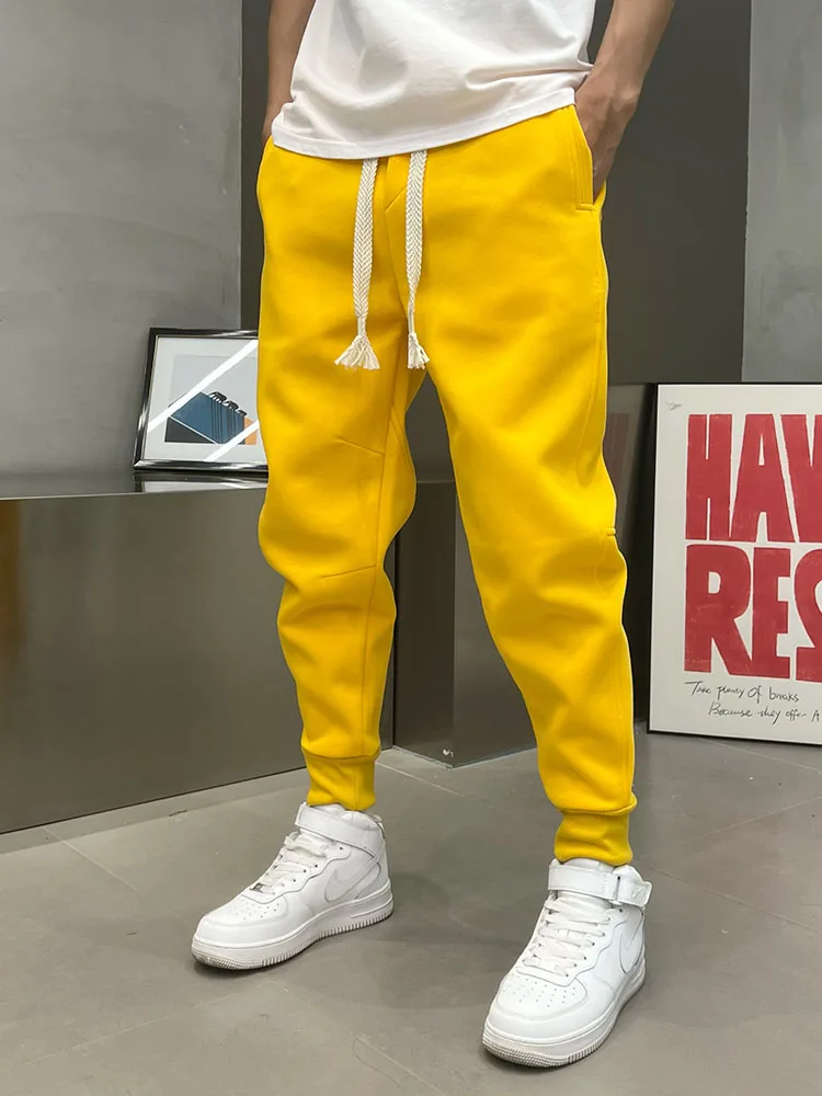 

High Quali Men's Casual Pants Spring Autumn New Sle Trendy Brand Cuffed Versatile Simple Pure Yellow Leisure Tro...