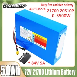 72V 50AH 20S10P lithium-ion polymer battery pack suitable for motorcycle and automotive motor batteries+84V5A charger