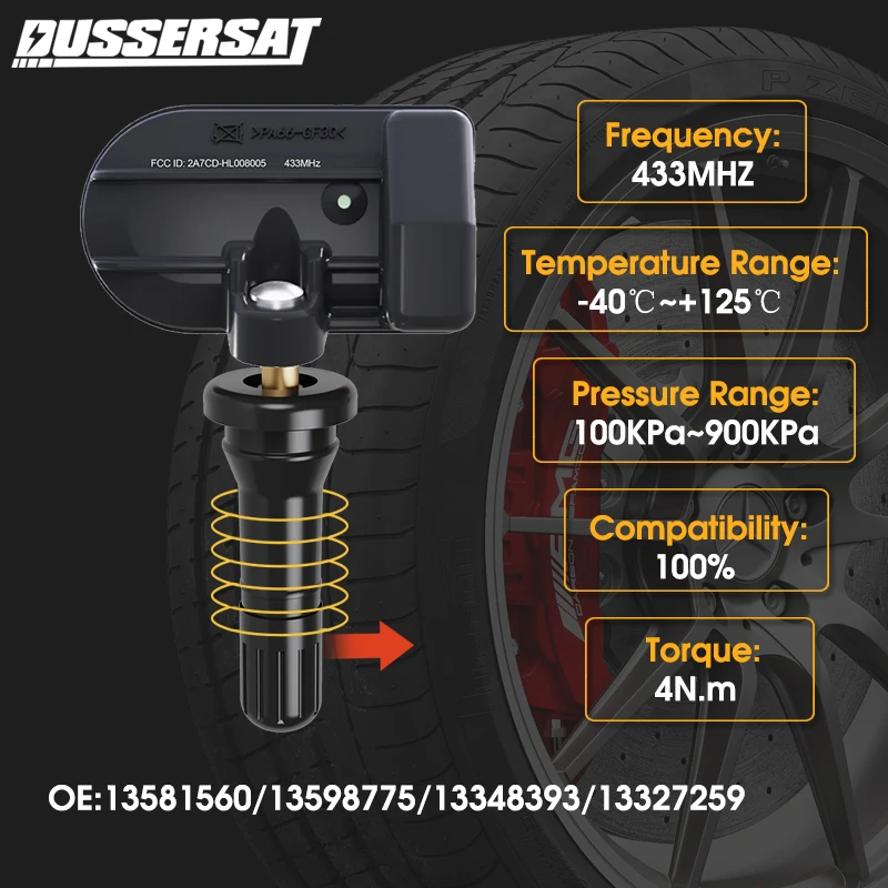 Tire pressure sensor TPMS 433MHz For Opel/Vauxhall Zafira Tourer C Astra GTC J OPC Van 13581560/13598775/13348393/13327259 TPMS