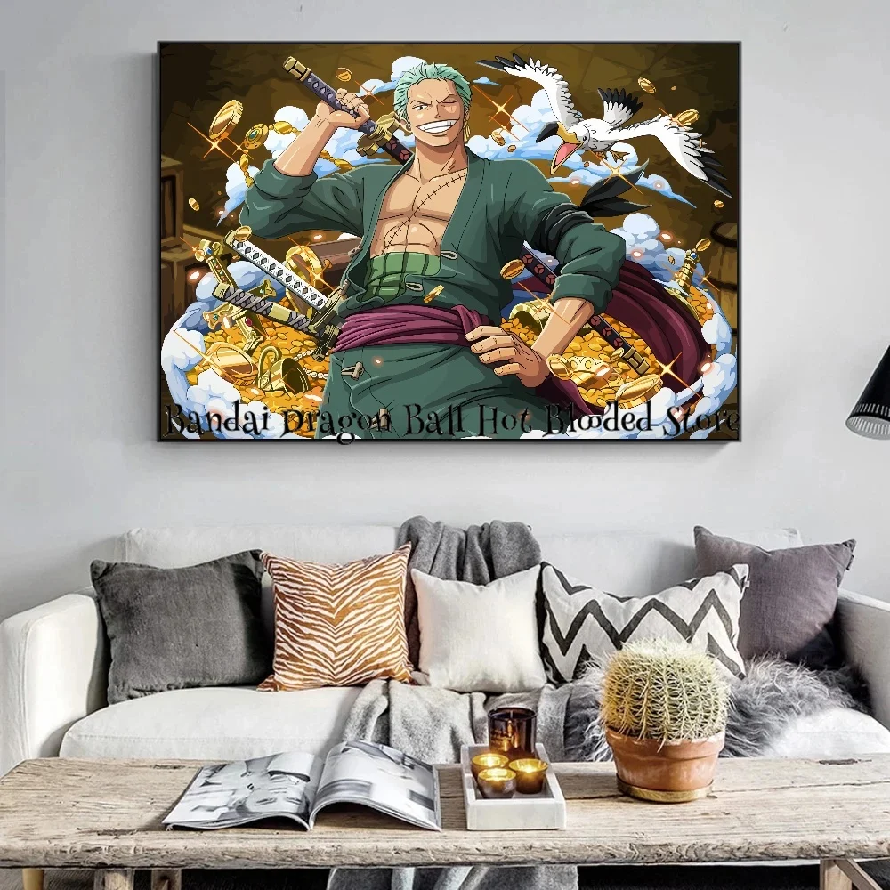 High Quality Canvas Painting Hot Blooded Anime One Piece Characters Collection Print Mural Aesthetic Room Decor Art Poster Wall