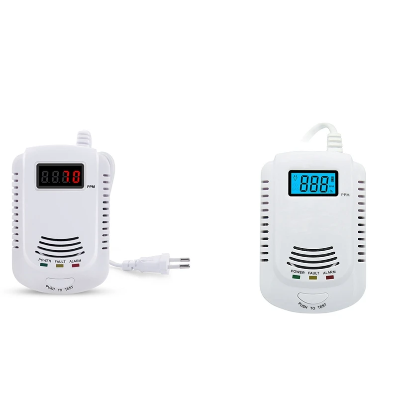 

Gas Leak Analyzer Carbon Monoxide Sensor LCD Digital Displayer Natural Gas 2 In 1 Alarm System