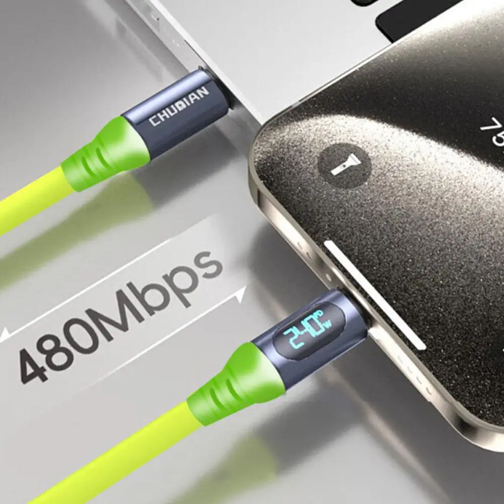 كابل بيانات رقاقة ذكية من E-MARKER بقدرة 240 وات، شحن سريع للغاية، مادة السيليكون، ملحقات مرنة ومتينة #5