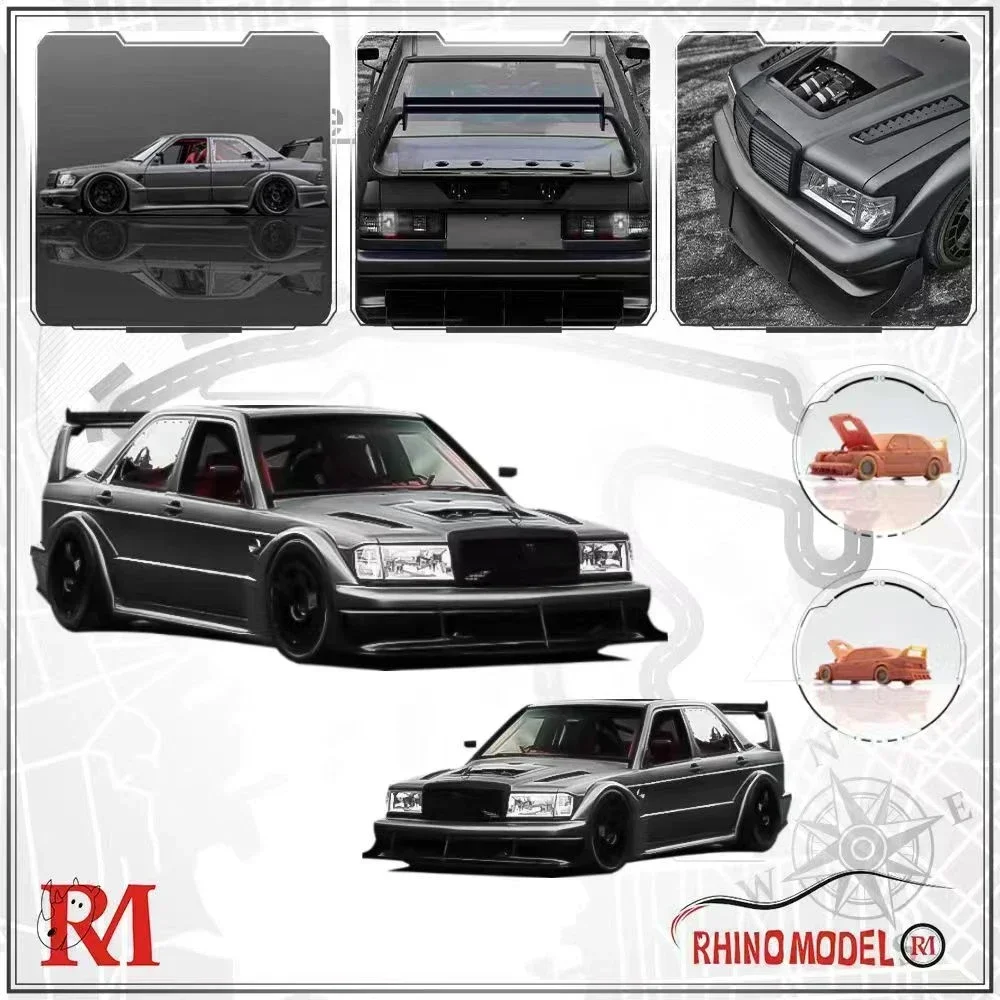 Rhino Model 1:64 190E W201 HWA Gun Metallic Model Car