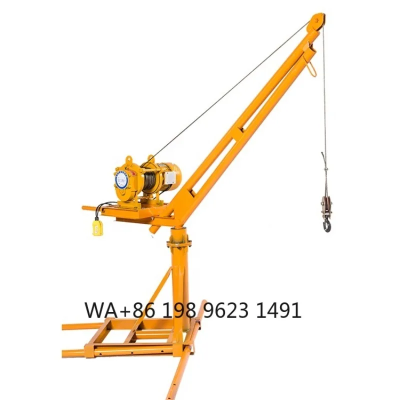 300KG 360° Rotatable Movable Small Tower Crane Outdoor Hoist for  Building Material Lifting
