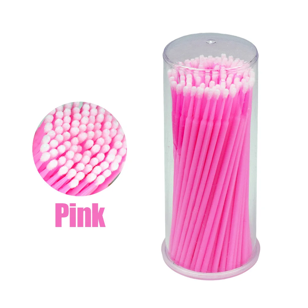 100Pcs/pack Durable Micro Disposable micro brush Individual Lash Removing Tools Swab Micro brushes Eyelash Extension Tools