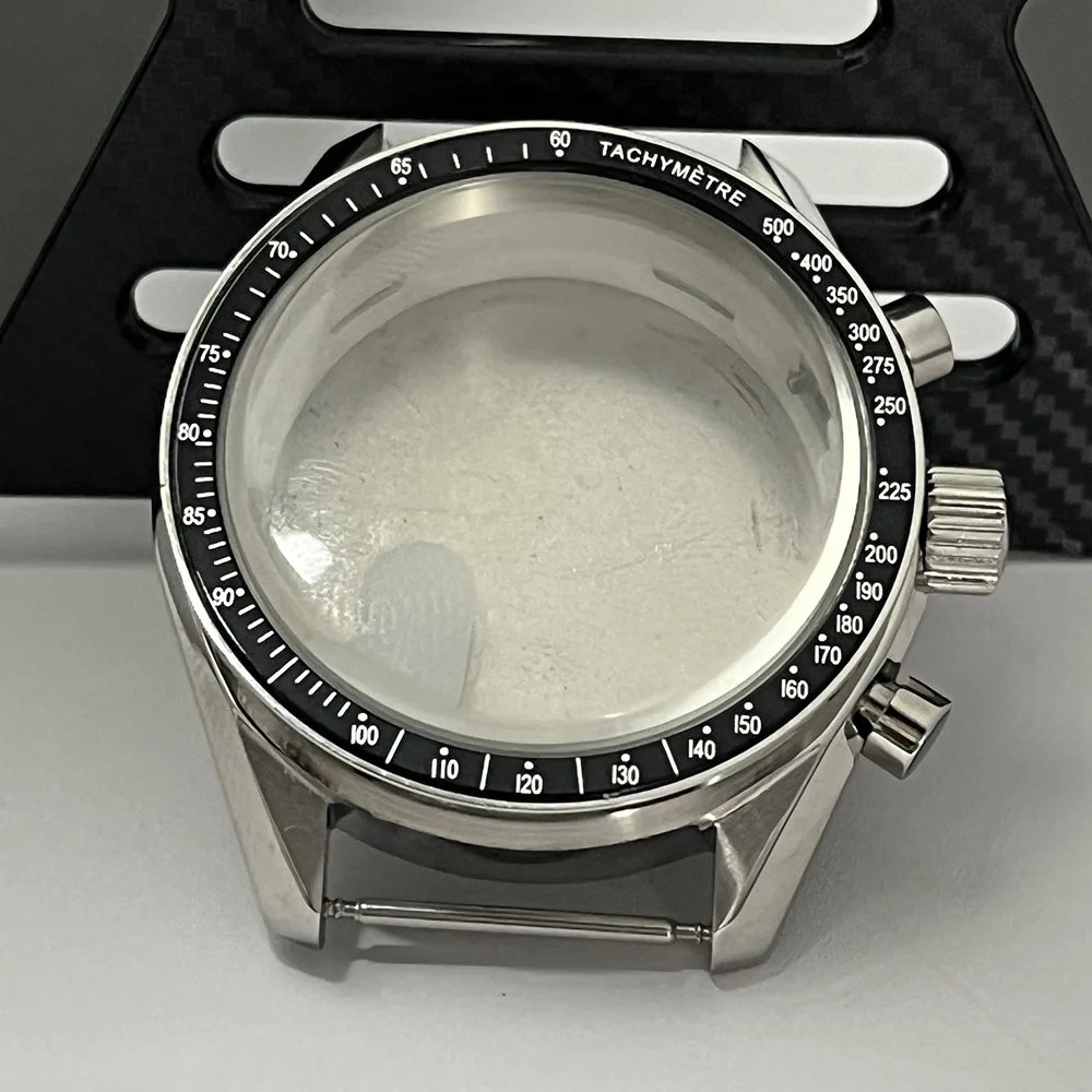 

39.8mm watch case accessory VK63 silver case stainless steel blue-green black aluminum bezel sealing diagram bottom accessory