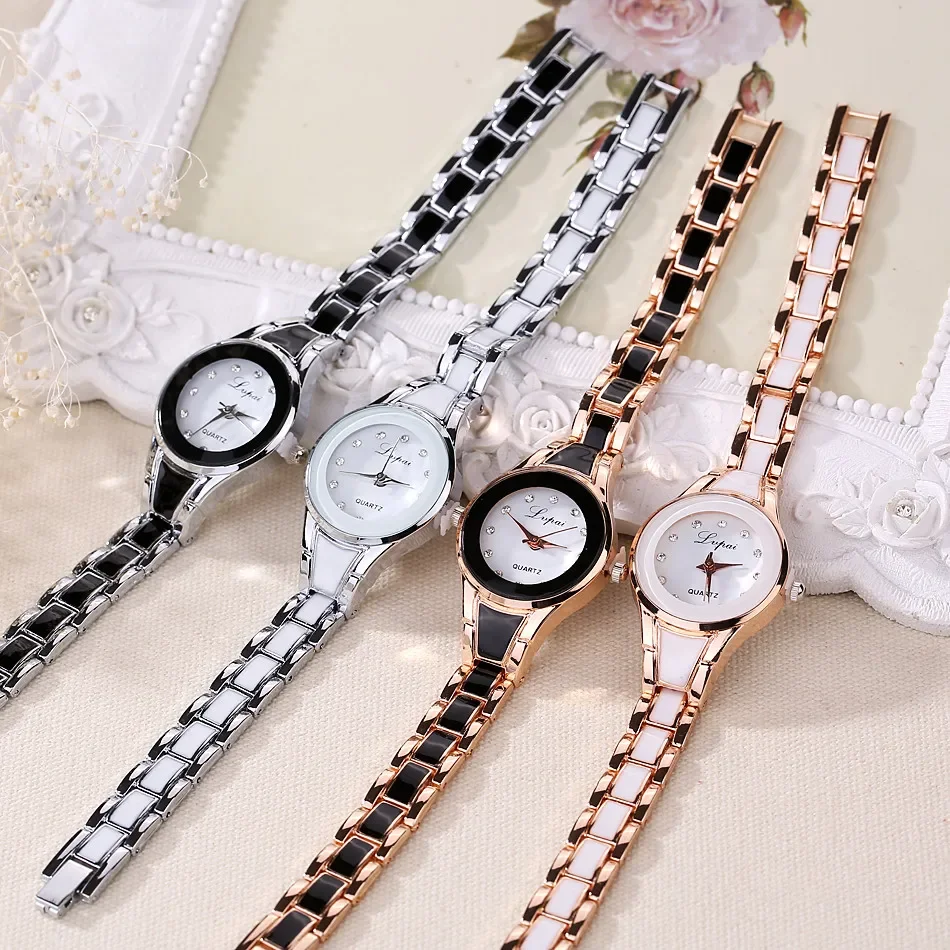 Fashion Casual Watch Womens Metal Hour Reloj Mujer Quartz Wristwatch Simple Montre Femme Rose Gold Stainless Steel Bracelet