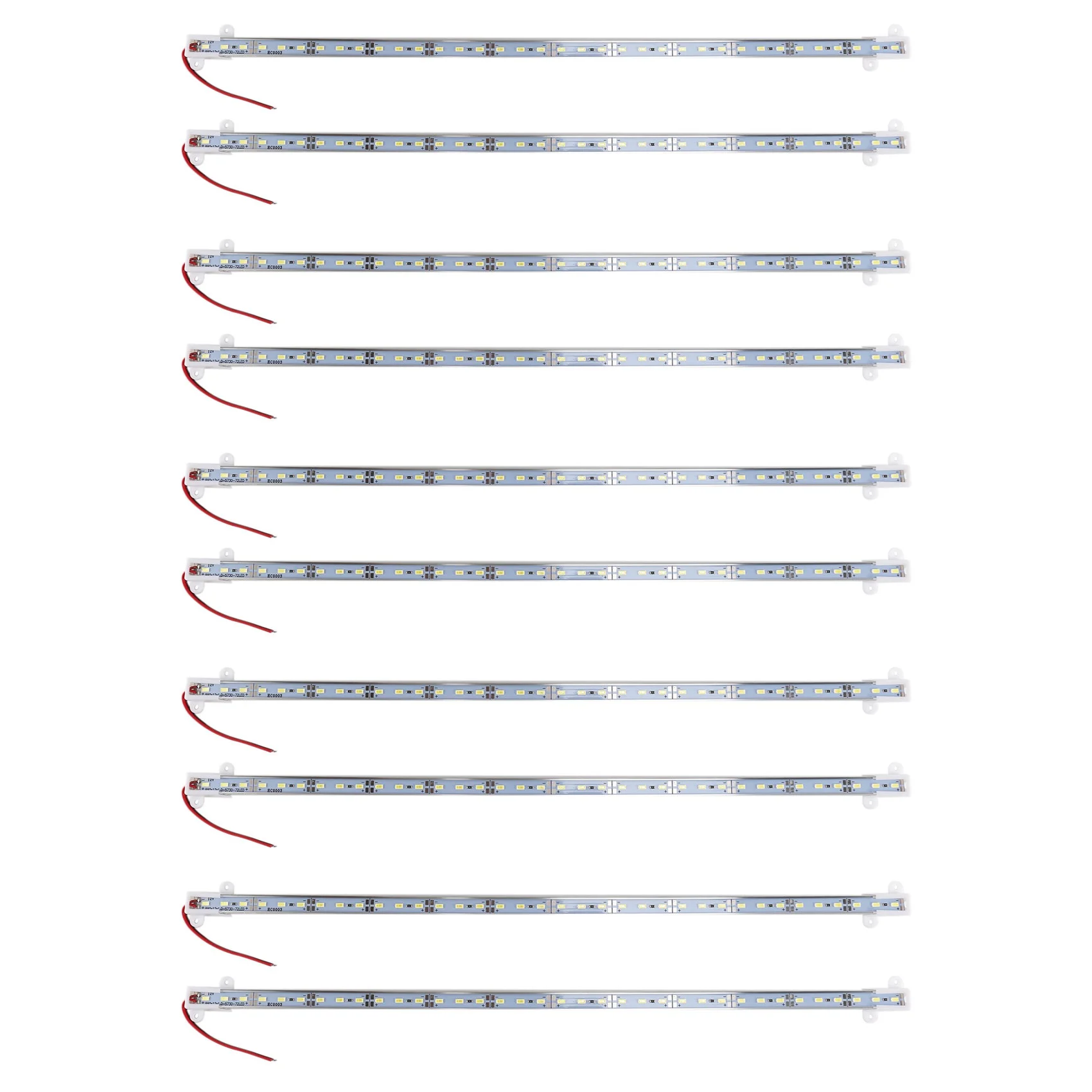 ABJN-10X 50CM 12V 36 LED 5630 SMD Hard Strip Light Aluminum Shell With End Cap White