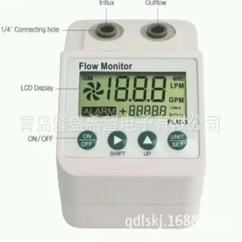 FLM-3 Water Purifier Electronic Digital Display Monitor Filter Water Flow Meter Alarm and Power Save Function Water Flowmeter