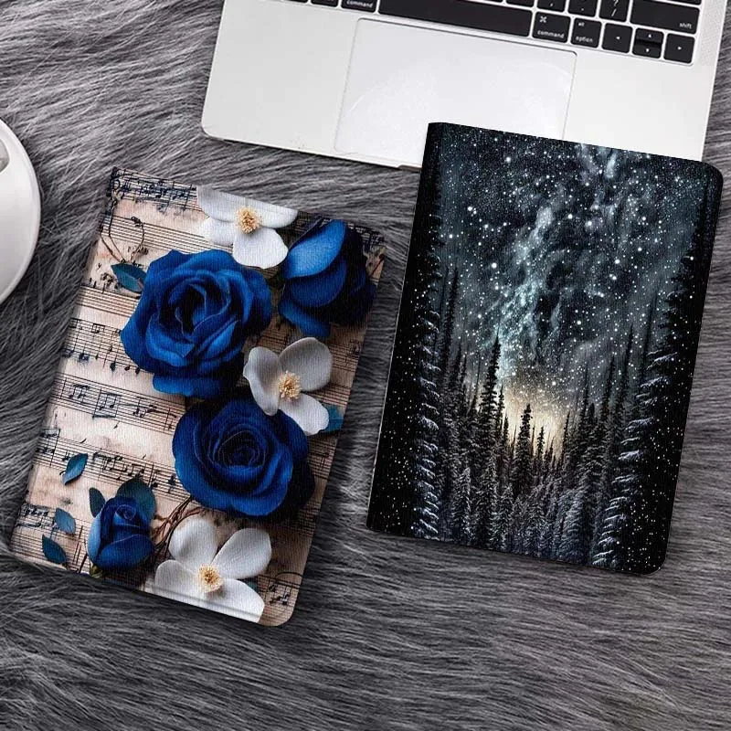 

Blue Rose Music Note Tablet Case For Samsung Tab Galaxy S6 S11 A A7 A8 A9 A11 10.1 10.4 10.5 Plus Lite Gift