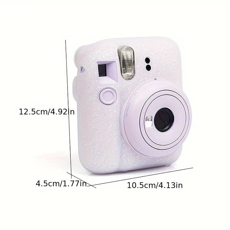 1 set of silicone protective case for Fujifilm Instax Mini 12 with adjustable shoulder strap (camera not included)